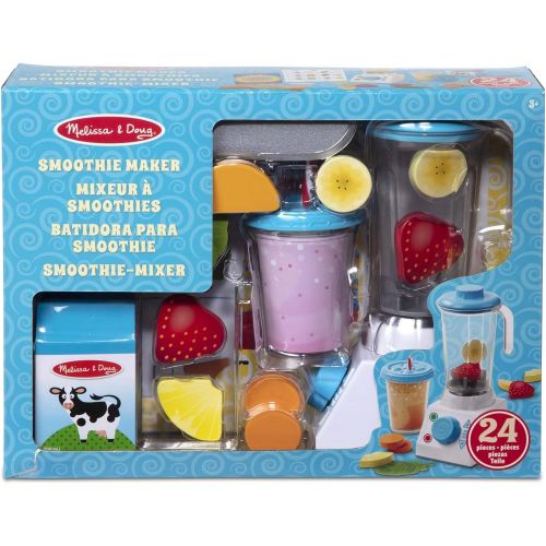  Melissa & Doug Smoothie + Shakes Blender Set | Pretend Play | Play Food | 3+ | Gift for Boy or Girl