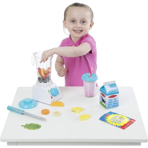  Melissa & Doug Smoothie + Shakes Blender Set | Pretend Play | Play Food | 3+ | Gift for Boy or Girl