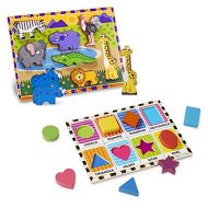 Melissa & Doug Safari & Shapes Chunky Puzzle Bundle