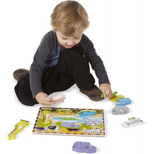  Melissa & Doug Safari & Shapes Chunky Puzzle Bundle