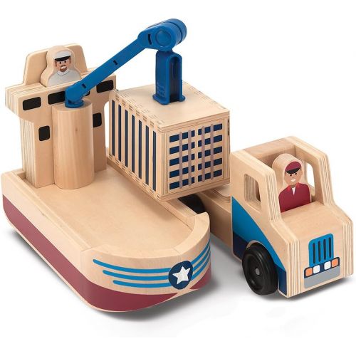  Melissa & Doug Whittle World - Cargo Ship & Truck Set