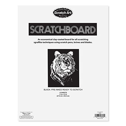  Melissa & Doug Scratchboard 11 x 14 Black Coated 12-Board