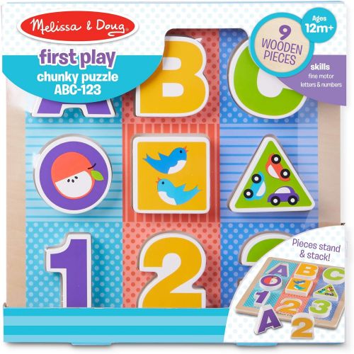  Melissa & Doug FIRST PLAY ABC-123 Chunky Puzzle