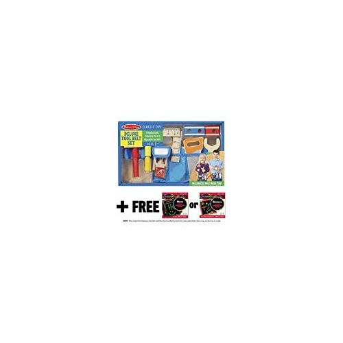  Melissa & Doug Deluxe Tool Belt Wooden Play Set & 1 Scratch Art Mini-Pad Bundle (05174)