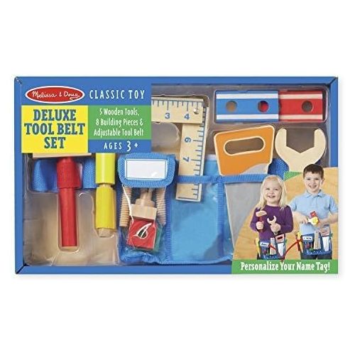  Melissa & Doug Deluxe Tool Belt Wooden Play Set & 1 Scratch Art Mini-Pad Bundle (05174)