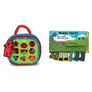 Melissa & Doug Take-Along Shape-Sorter Baby and Toddler Toy (Best for Babies and Toddlers, 9 Month Olds, 1 and 2 Year Olds) & Soft Activity Book - Whose Feet (Best for Babies & Tod