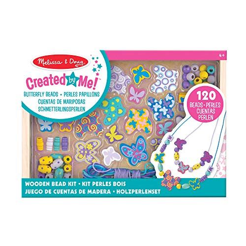  Melissa & Doug Butterfly Friends Wooden Bead Set with 150+ Beads for Jewelry-Making