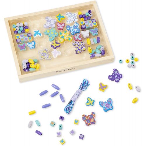  Melissa & Doug Butterfly Friends Wooden Bead Set with 150+ Beads for Jewelry-Making