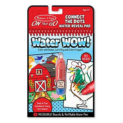  Melissa & Doug On the Go Water Wow! Reusable Water-Reveal Activity Pad - Connect the Dots Farm