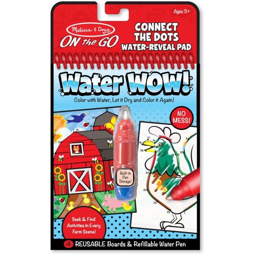  Melissa & Doug On the Go Water Wow! Reusable Water-Reveal Activity Pad - Connect the Dots Farm