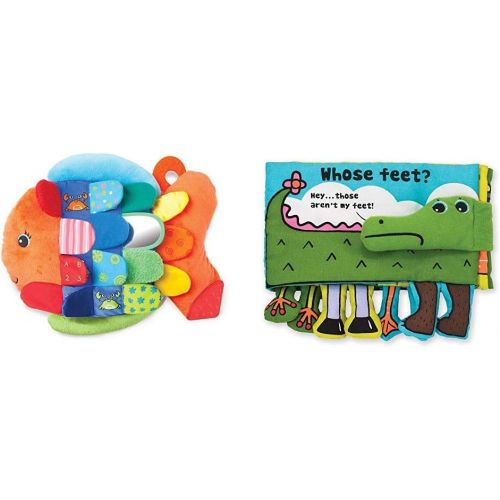  Melissa & Doug Flip Fish Baby Toy (Developmental Toy, Best for Babies and Toddlers, All Ages) & Soft Activity Book - Whose Feet (Developmental Toys, Best for Babies & Toddlers, All