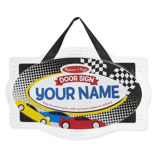  Melissa & Doug Wooden Door Plaque: Vehicles - Personalized Name Sign