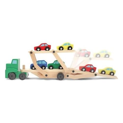  Melissa & Doug Wooden Car Carrier & 1 Scratch Art Mini-Pad Bundle (04096)