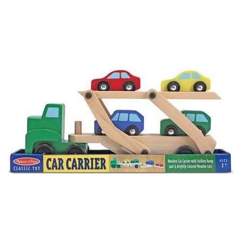  Melissa & Doug Wooden Car Carrier & 1 Scratch Art Mini-Pad Bundle (04096)