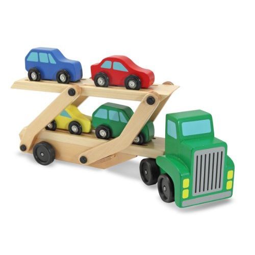  Melissa & Doug Wooden Car Carrier & 1 Scratch Art Mini-Pad Bundle (04096)