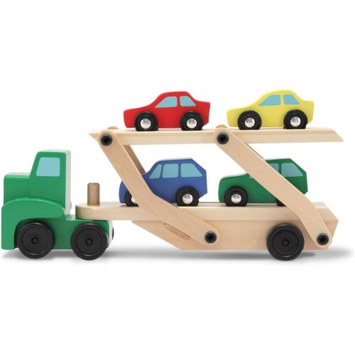  Melissa & Doug Wooden Car Carrier & 1 Scratch Art Mini-Pad Bundle (04096)