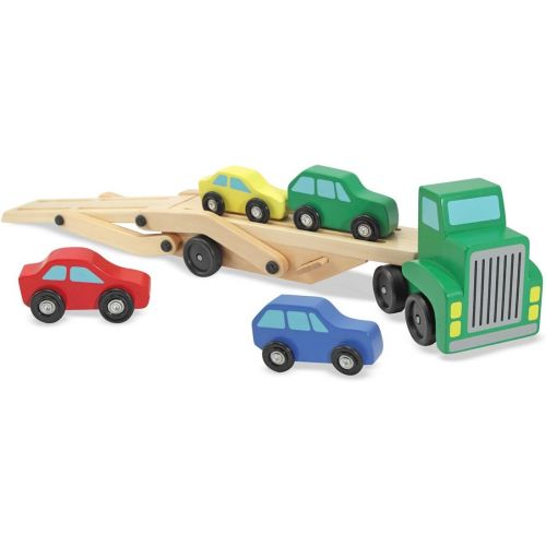  Melissa & Doug Wooden Car Carrier & 1 Scratch Art Mini-Pad Bundle (04096)