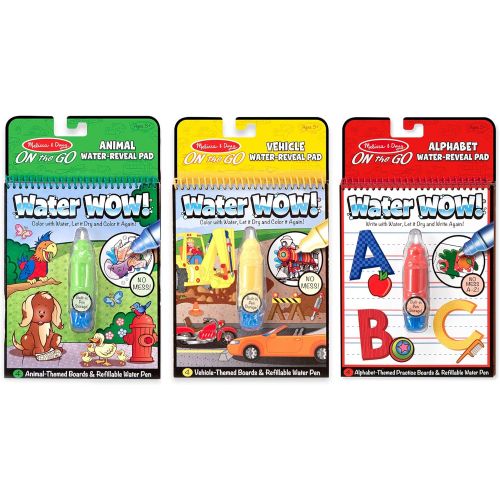  Melissa & Doug On The Go Water Wow Bundle - Vehicles. Animals and Alphabet