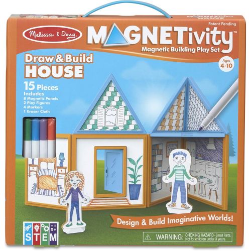  Melissa & Doug Magnetivity Building Play Set  Draw & Build House