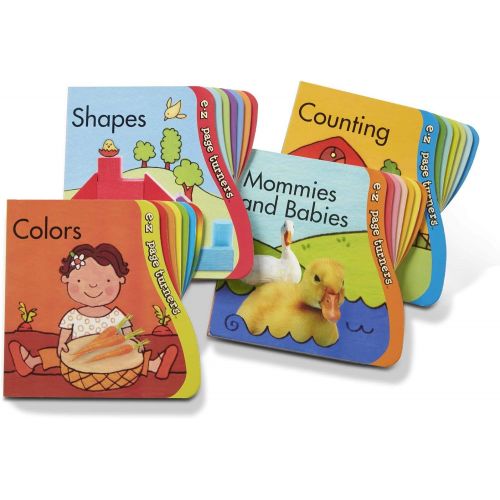  Melissa & Doug E-Z Page Turners Books 4-Pack (12-Page Board Books with Sculpted Easy-Turn Pages)