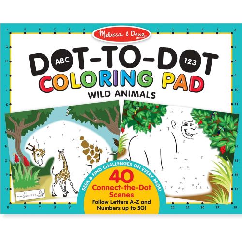  Melissa & Doug ABC - 123 Dot-to-Dot Coloring Pad - Wild Animals