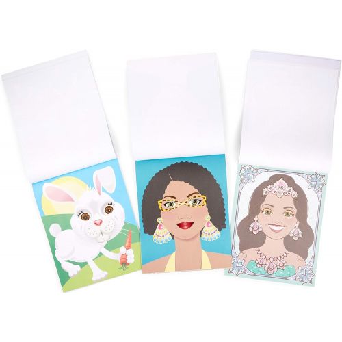  Melissa & Doug Make-a-Face Sticker Pads Set: Fashion Faces, Sparkling Princesses, Crazy Animals