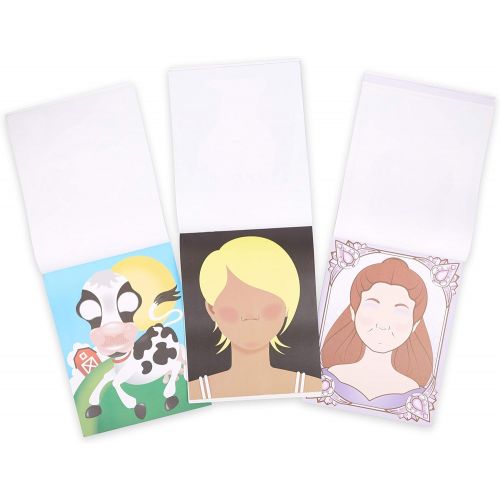  Melissa & Doug Make-a-Face Sticker Pads Set: Fashion Faces, Sparkling Princesses, Crazy Animals