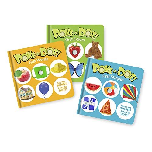  Melissa & Doug Children’s Books 3-Pack  Poke-a-Dot First Words, First Shapes, First Colors