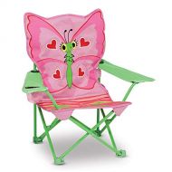 Melissa & Doug Bella Butterfly Childs Outdoor Chair (Easy to Open, Handy Cup Holder, Cleanable Materials, Carrying Bag, Great Gift for Girls and Boys - Best for 3, 4, and 5 Year Ol