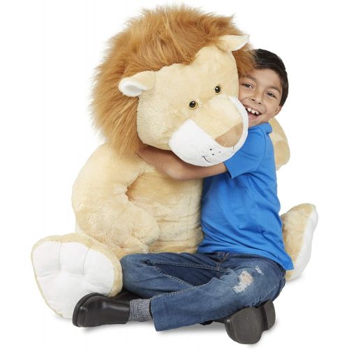  Melissa & Doug Gentle Jumbo Lion Giant Stuffed Plush Animal (Sits Nearly 3 Feet Tall)