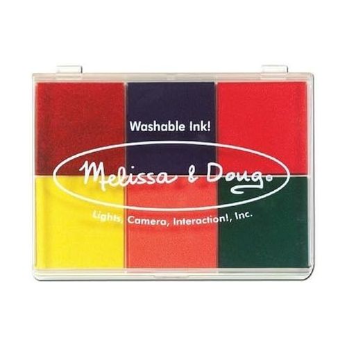  Melissa & Doug 6-Washable Color Stamp Pad + Free Scratch Art Mini-Pad Bundle [16377]