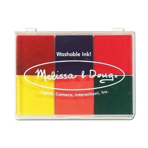  Melissa & Doug 6-Washable Color Stamp Pad + Free Scratch Art Mini-Pad Bundle [16377]