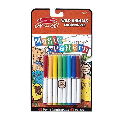  Melissa & Doug Magic-Pattern Kids’ Wild Animals Marker Coloring Pad On The Go Travel Activity