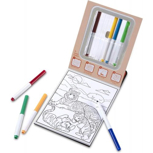  Melissa & Doug Magic-Pattern Kids’ Wild Animals Marker Coloring Pad On The Go Travel Activity