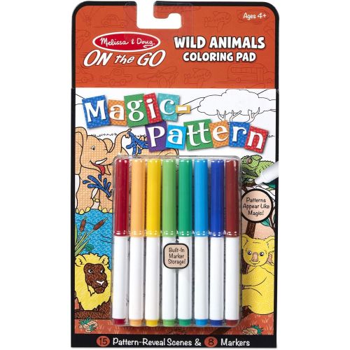  Melissa & Doug Magic-Pattern Kids’ Wild Animals Marker Coloring Pad On The Go Travel Activity