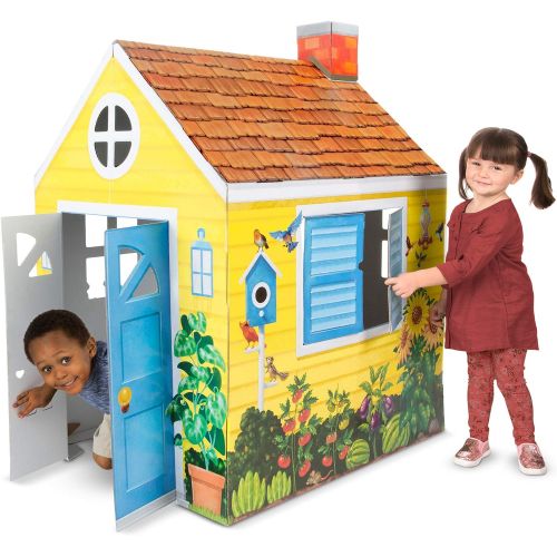  Melissa & Doug Cardboard Structure Cottage Playhouse 55 x 33 x 39, Multicolor