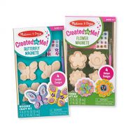 Melissa & Doug Paint & Decorate Your Own Wooden Magnets Craft Kit 2 Pack - Butterflies, Flowers