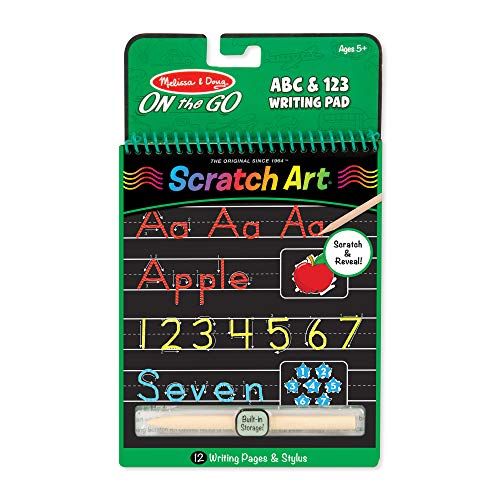  Melissa & Doug On The Go Scratch Art Writing Activity Pad  ABC & 123