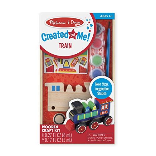  Melissa & Doug Decorate-Your-Own Wooden Train Craft Kit, Standard Packaging