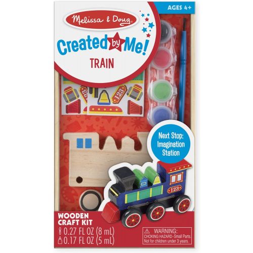  Melissa & Doug Decorate-Your-Own Wooden Train Craft Kit, Standard Packaging