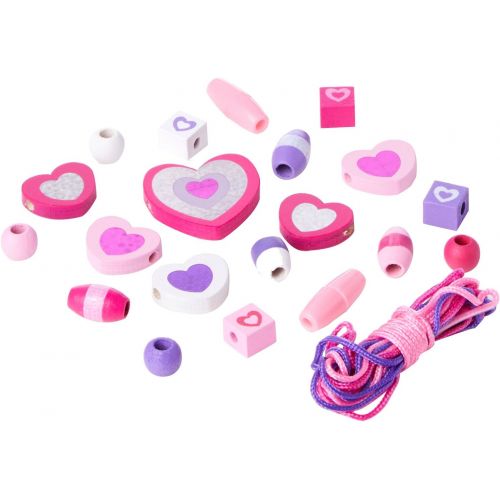  MELISSA & DOUG Shimmering Hearts Wooden Bead Set, 1 EA