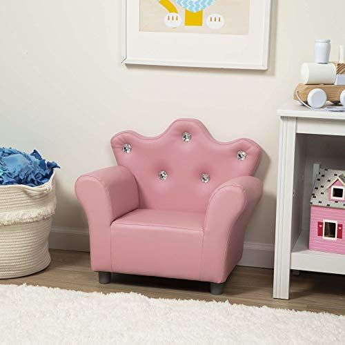  Melissa & Doug Childs Crown Armchair - Pink Faux Leather