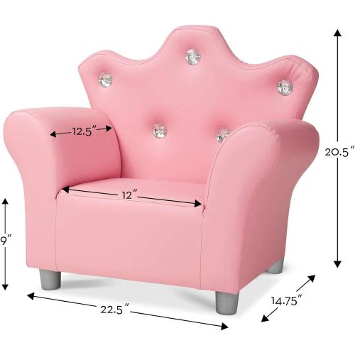  Melissa & Doug Childs Crown Armchair - Pink Faux Leather