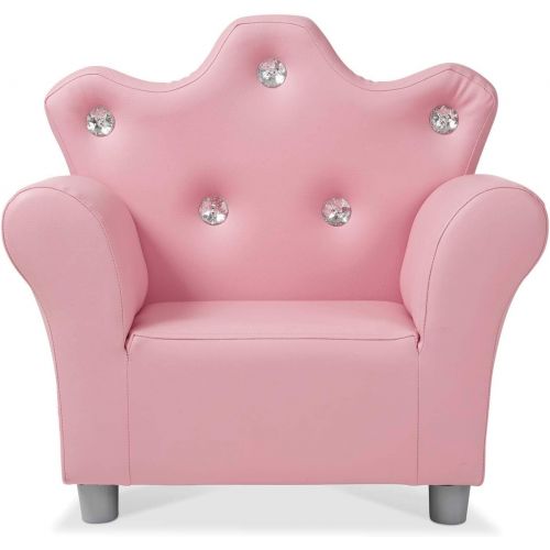  Melissa & Doug Childs Crown Armchair - Pink Faux Leather