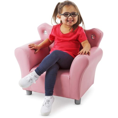  Melissa & Doug Childs Crown Armchair - Pink Faux Leather