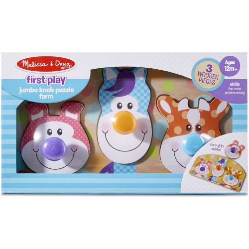  Melissa & Doug FIRST PLAY Farm Jumbo Knob Puzzle