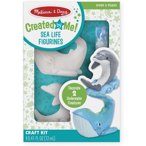  Melissa & Doug Decorate-Your-Own Sea Life Figurines Craft Kit - Paint a Whale and Dolphin