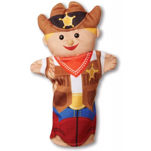  Melissa & Doug Bold Buddies Hand Puppets - The Original (Set of 4, Knight, Pirate, Sheriff, Superhero, Soft Plush, Great Gift for Girls and Boys - Best for 2, 3, 4, 5 and 6 Year Ol