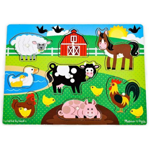  Melissa & Doug Farm Wooden Peg Puzzle (8 pcs)