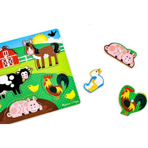  Melissa & Doug Farm Wooden Peg Puzzle (8 pcs)